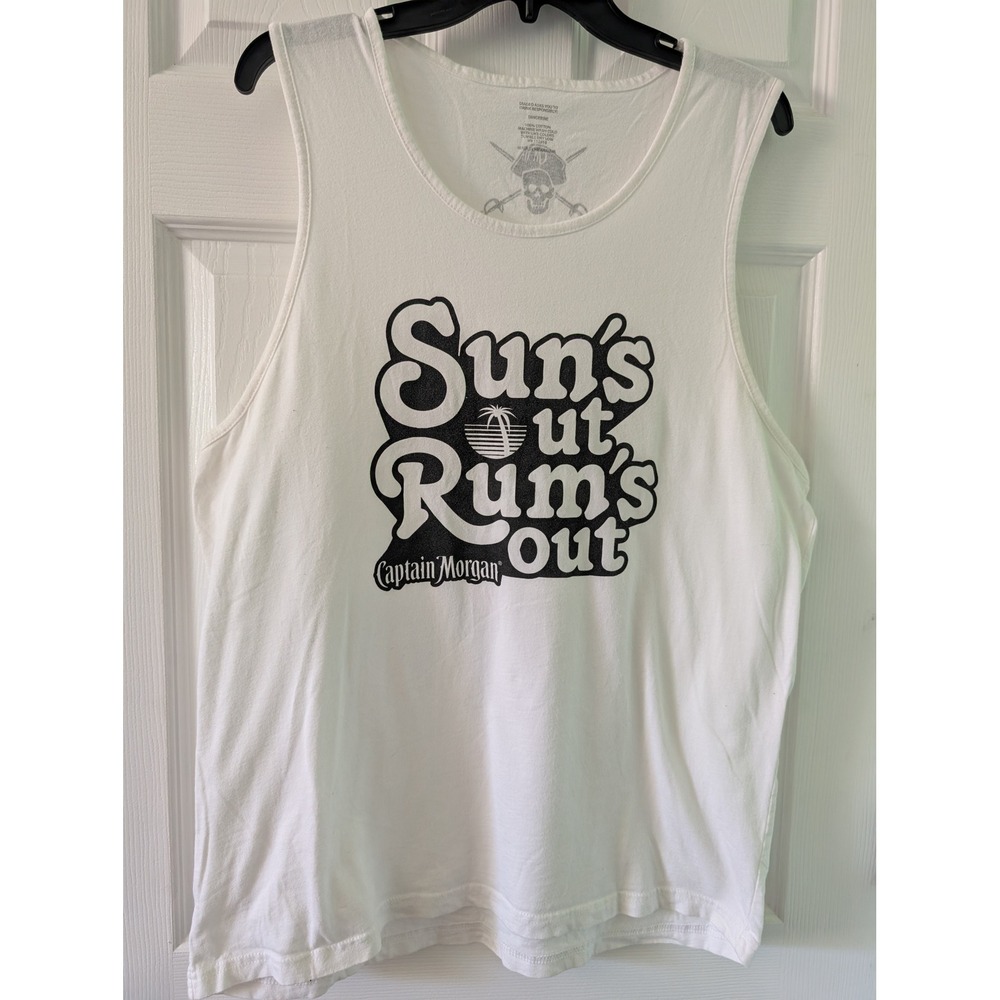 Captain Morgan Sun's Out Rum's Out Graphic Tank Top Sleeveless Men's LG‎
